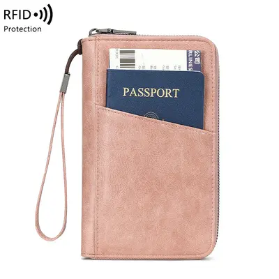 RFID pasaport cüzdanı, büyük kapasiteli, çok fonksiyonlu - 9