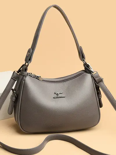 Kangaroo Genuine Leather Mom Bag, Women's Single-Shoulder Crossbody Bag - 4