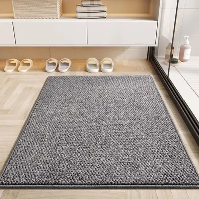 Imitation Sisal Bathroom Mat, Absorbent Non-Slip, Solid Color - 8