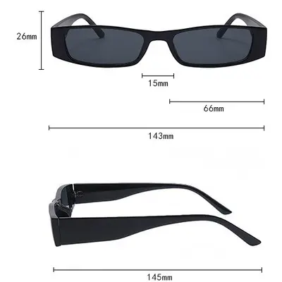 Retro Small Square Frame Sunglasses with UV Protection - 4