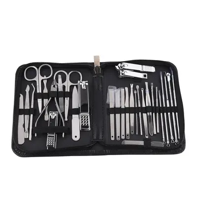 Stainless steel manicure set, 30 pieces, acne needle and pedicure knife