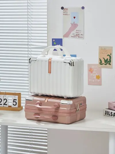 Leichter Retro-Handkoffer, 14-Zoll-Kosmetik-Aufbewahrungsbox - 4