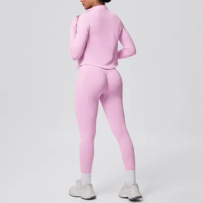 Seamless Solid Color Yoga Set, 3-Piece, Breathable, High Stretch - 5