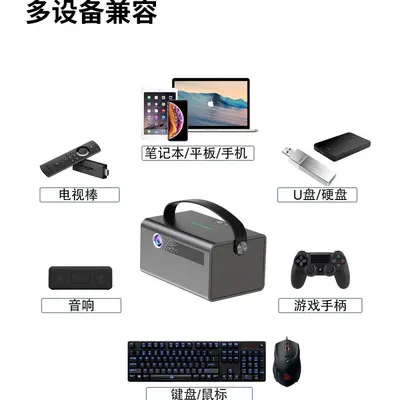 Cross-Border Projector Outdoor Portable Handheld High Definition Built-in Battery Hotel Projector Custom Solutions Available
