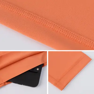 Çıplak his dikişsiz yüksek bel yoga pantolonu, cepli, kaldırıcı etkili, dış giyim için