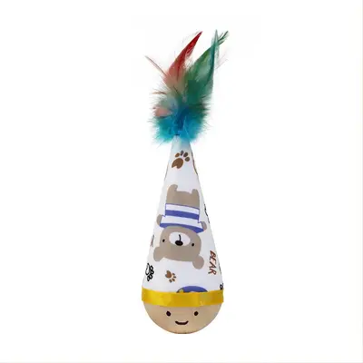 Игрушка для кошек Weeble для самостоятельной игры, снятия скуки и сжигания энергии, дразнилка-мяч с перьями для котят, товары для домашних животных, производитель - 7