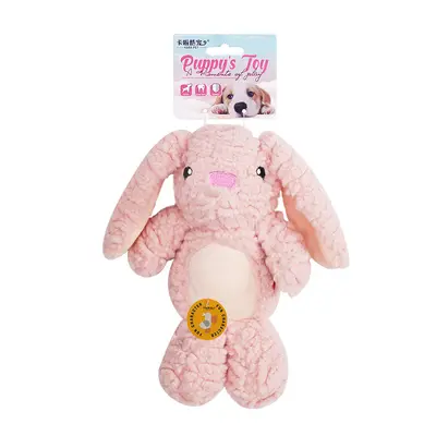 Squeaky Rabbit Fur Plush Dog Toy for Medium and Large Dogs - 13