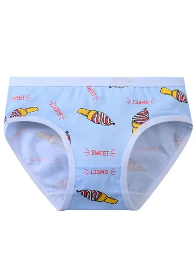 Girls' Triangle Underwear 100% Cotton Floral Print