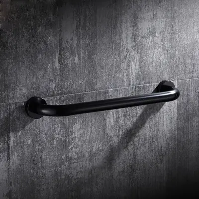 Non-Slip Bathroom Grab Bar for Elderly, Aluminum with Black Handle - 9