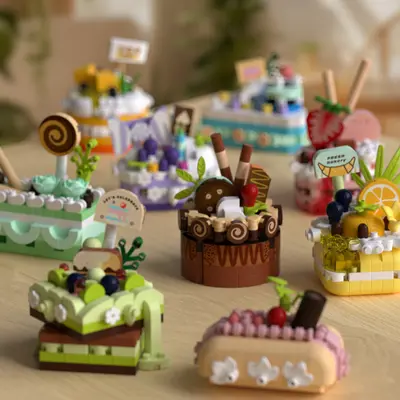 Tatlı Pasta Taro Çamur Bobo Yapı Taşları, Lego ile Uyumlu, Çocuk Hediyesi - 3