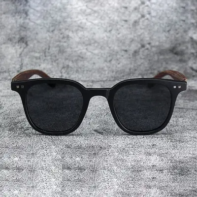 Classic Wood-Pattern Sunglasses for Men, Anti-UV Protection - 4