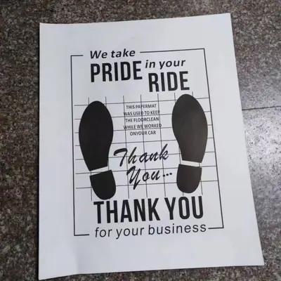 Disposable Waterproof Kraft Paper Car Floor Mats for Car Wash Shops