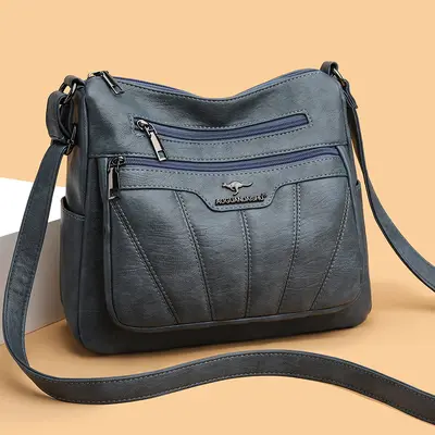 Women's Embroidered Crossbody Shoulder Bag, Large Capacity, Simple Design - 4