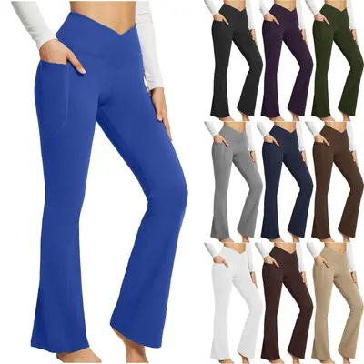 Women's High-Waist Wide-Leg Yoga and Fitness Pants
