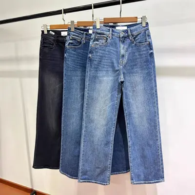 Early Spring Euro-American Alice Mo High-Waisted Loose Daddy Jeans, Straight-Leg Wide-Leg Denim Trousers for Women, Suitable for All Leg Shapes