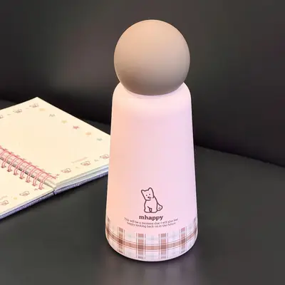Minimalist yuvarlak termos bardak, köpek desenli, taşınabilir, açık hava için - 13