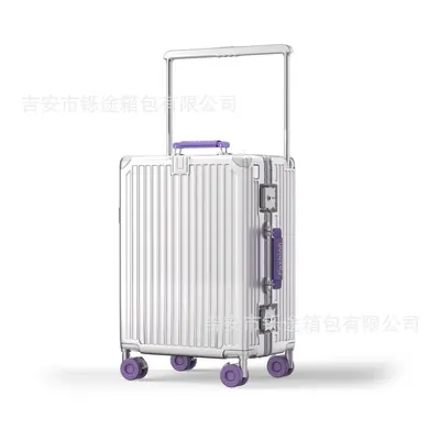 新款大容量20寸登机箱铝合金旅行箱宽拉杆箱子灌注万向轮密码箱子 - 8