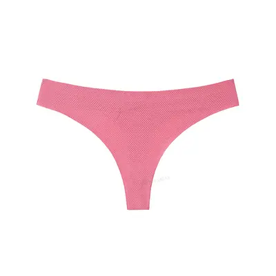 Women's Seamless Low Waist Breathable Thong Panties, Plus Size - 8