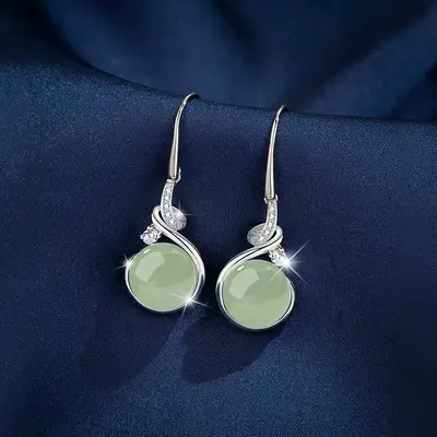 Classical jade earrings, Chinese style elegant design