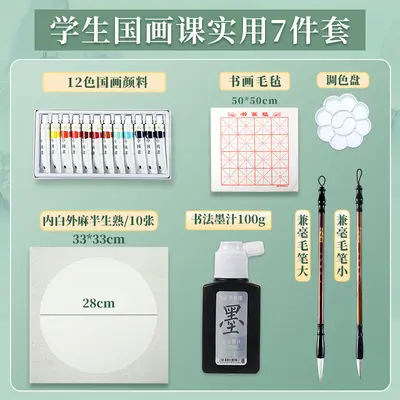 Chinesisches Malerei-Pigmentset, 12 Farben, Anfängerset mit Werkzeugen - 6