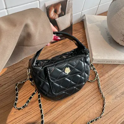 Women's PU Handbag with Diamond Quilted Pattern, Single Shoulder Crossbody Bag 2025 - 4