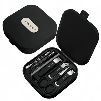 Anti-Splash Nail Clipper Set, Portable Manicure Tools, Full Nail Care Kit - 8
