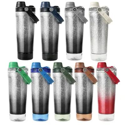 Ice-Crack Pattern Stainless Steel Shaker Insulated Bottle, Large Capacity - 6