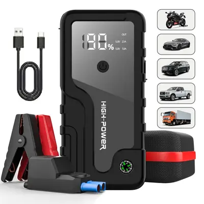 12V Powerbank Akü Takviyesi Çalıştırma Cihazı Araç İçi Marş Yardımcısı Oto Acil Durum Başlatma Güç Kaynağı Acil Durum Başlatma Güç Kaynağı