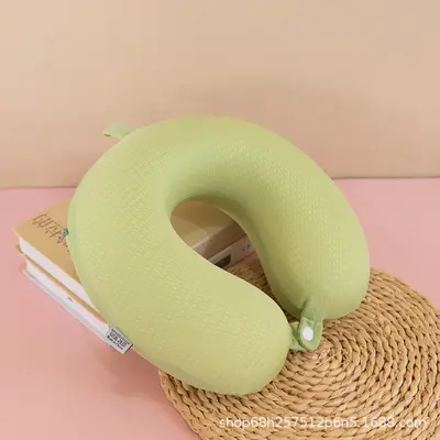 Summer Ice Silk U-Shaped Neck Pillow, for Car and Travel, Breathable