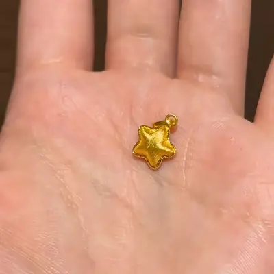 24K altın kaplama yıldız kolye beş köşeli - 4