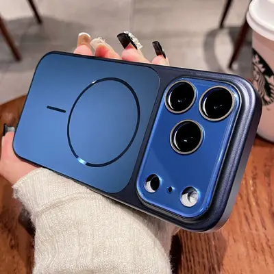 适用苹果18promax手机壳秒变大视窗AG流光磨砂磁吸iPhone17保护套 - 5