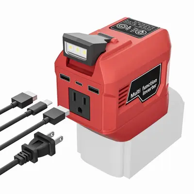 250W Araç Tipi İnvertör, Milwaukee, DeWalt, Makita 18V-20V Pil Uyumlu, 110V/220V