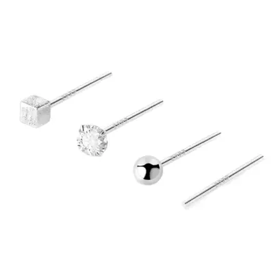 Ohrstecker aus 999er Silber, zum Schlafen geeignet, klein - 6