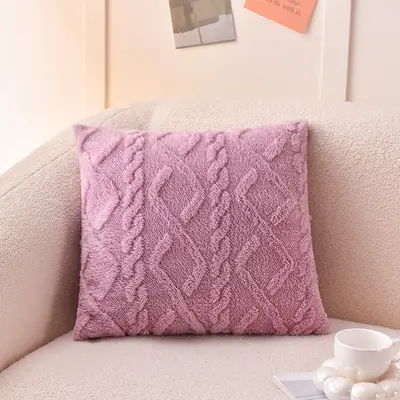 Instagram style plush pillow cover jacquard geometric pattern cushion cover/sofa living room backrest pillow cover headboard square pillow cover - 13
