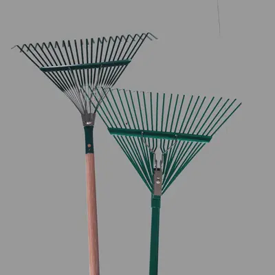 Hongrui 22-Tine Garden Rake, Thick Wooden Handle Leaf Rake