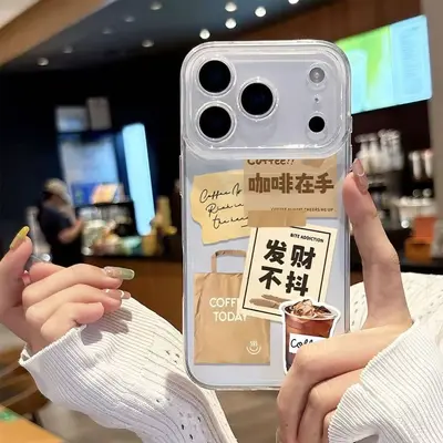 适用苹果17promax手机壳新款iphone17透明15plus清新1312冰咖袋子 - 5