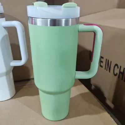 40-oz-Eisbecher-Thermosbecher mit Griff, Vakuum-Isolierbecher aus Edelstahl 304