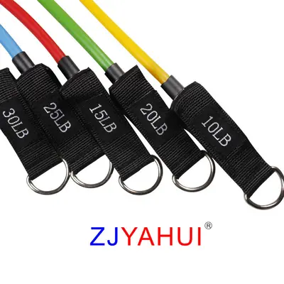 Resistance Band Set with Fitness Rope Pull-Up Assist Bands, D-Ring Equipment, Yoga Pull Rope, Fitness Bands, Stretching Band, 11-Piece Set