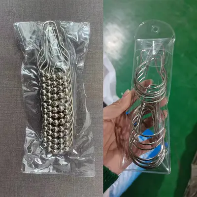 Paslanmaz çelik duş perdesi halkası, beş bilyalı, kaymaz, paslanmaz