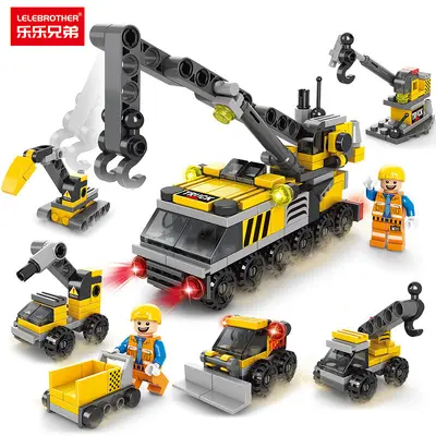Lego-kompatibles Militär-Bagger- und Feuerwehr-Bausteinset - 7