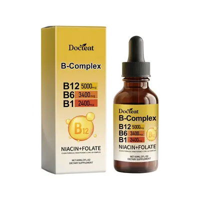 DOCTEAT Vitamin B Complex Supplement Drops for Adults - 6