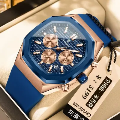 POEDAGAR Herrenuhr, wasserdicht, Chronograph - 11