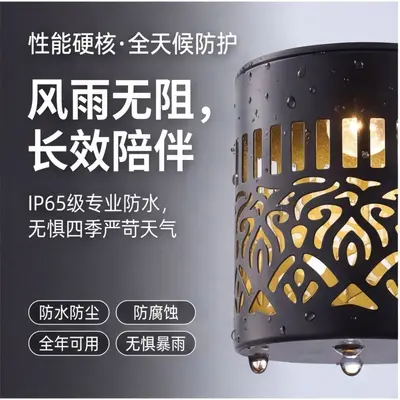 跨境太阳能户外庭院曼陀罗铁艺防水别墅花园氛围装饰景观草坪壁灯 - 4