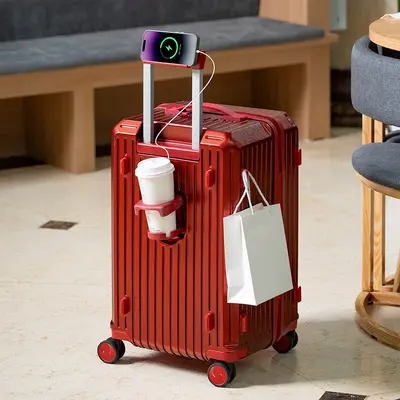 Wheeled 30/70 Split Trolley Suitcase with Combination Lock, Durable - 13