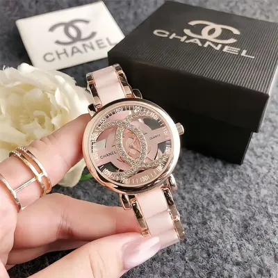 Women's quartz watch with stone accents, round open dial, pink - 12