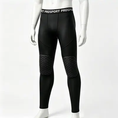 Men's High-Stretch Quick-Dry Compression Leggings for Basketball and Running, 7/8 Length - 4