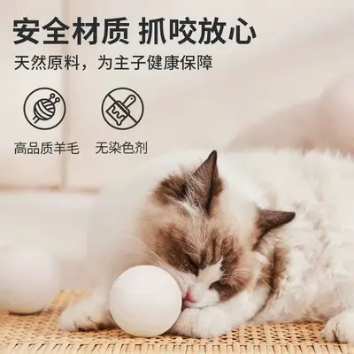 Cat Toy Ball, Wool, Interactive Self-Play - 2