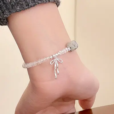 S925 Gümüş Beyaz Kristal Koleksiyonu Bilezik Kadınlar için Kore Tarzı Niş Moda Banliyö Katmanlı Takı Toptan Sıcak Öğe