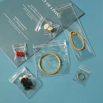 PVC jewelry storage bag, self-sealing, transparent, dustproof