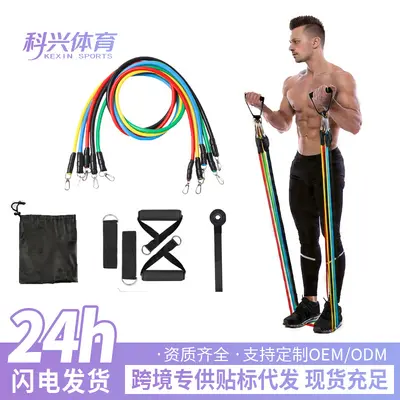 11-Piece Resistance Band Set with Multifunctional Expander